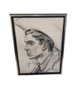 17.25&quot; x 13.25&quot; 1947 Original Hand Drawn Cowboy Black and White Pencil S... - £76.74 GBP