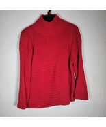 Women Sweater Small Red Casual Formal Fashion Tops Turtle Neck Knitwear ... - £11.54 GBP