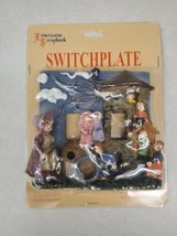 Americana Scrapbook Nursery Rhyme 2 Toggle Ceramic Switchplate Handpainted - $24.55