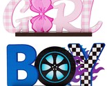 2Pcs Burnouts Or Bow Gender Reveal WoodenTableCenterpieces Boy Or Girl L... - $27.99