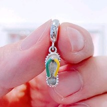 2022 Release 925 Sterling Silver Personalized Flip-Flops Slippers Dangle Charm  - £13.55 GBP