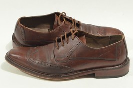Giorgio Brutini 8.5 Brown Leather 25074 Roone Wing Tip Dress Shoes - £19.97 GBP