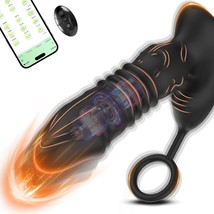 Thrusting Anal Vibrator Prostate Massager, Big Dildo Shaped Butt Plug With Cock  - £33.81 GBP