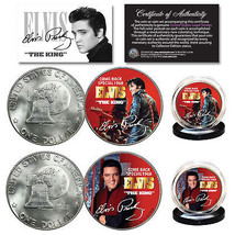 ELVIS PRESLEY 1968 Comeback Special Official 1976 Bicentennial IKE 2-Coin Set - £15.14 GBP