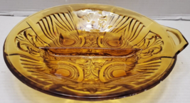 Vintage Glass Amber Glass Candy Dish Trinket Bowl - $9.89