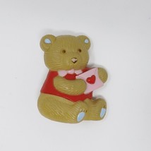 Vintage GGI Teddy Bear Valentine Heart Love Letter Pin - £9.10 GBP