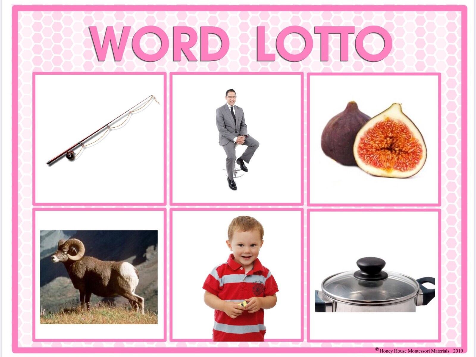 Primary image for PINK SERIES | Montessori Activity - Word Lotto | Educational Material