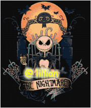 The Nightmare Before Christmas JACK MOON SKULL Cross Stitch Pattern - £3.87 GBP