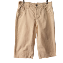Faded Glory Capri Cropped Pants Women&#39;s Size 8 Light YELLOW Cotton Pockets - £9.59 GBP