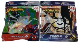 Marvel Avengers and Spiderman 9&quot; x 10&quot; 48 pieces Jigsaw Puzzle Kids Travel. - £7.05 GBP