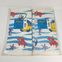 2 Vintage Hallmark Disney Little Mermaid Paper Table Covers 54&quot; X 89&quot; Birthday - £20.84 GBP