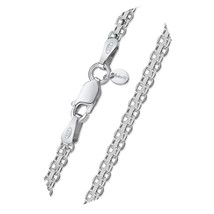 925 Sterling Silver 2.2 mm Bismark Chain Necklace - £54.81 GBP