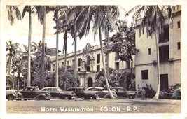 Washington Hotel Colon Panama 1953 RPPC Real Photo postcard - £6.18 GBP