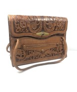 Vintage Hand Tooled Leather Handbag Purse Del Corzo Mexico Brown Leather... - $48.90 CAD