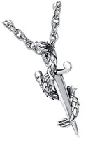 Dragon Necklace 925 Sterling Silver Dragon Sword for - £120.02 GBP