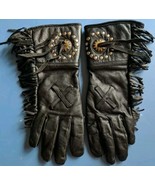 Harley Davidson Willie G Women&#39;s S Motorcycle Leather Gloves Fringed Wes... - $33.07 CAD