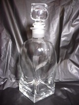 Italian Crystal Square Decanter w/ Stopper Contemporary Design - £17.92 GBP