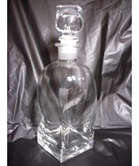 Italian Crystal Square Decanter w/ Stopper Contemporary Design - £19.18 GBP