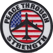 U.S. Military Peace Through Strength American Flag Patch White &amp; Blue 3&quot; - £6.58 GBP