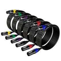 Xlr Cables, 6 Feet 6-Pack Xlr To Xlr Microphone Cable, 3-Pin Balanced Xlr Speake - £48.49 GBP