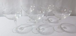 5 Crystal glasses etched bamboo leaves wine Champagne glasses multi side... - £31.93 GBP