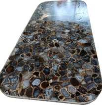 72&quot;x30&quot; Wild Agate Stone Rectangle Center Table Dine Room Handmade Art Furniture - £2,625.42 GBP