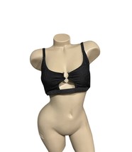 Bebe Black Shimmer Cutout Bra Top Extra Large XL NEW NWT - $10.88