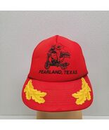 Vintage Pearland Texas Foam Trucker Red Snapback Hat Cap Scrambled Eggs - $538.65 MXN