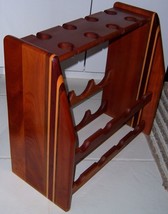 VTG Scan Design Danish Modern Teak Multi Wood Wine Rack Bottle Holder St... - £181.83 GBP