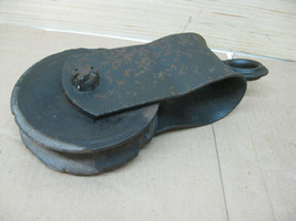 Vintage Antique Hay Barn Metal Frame Wood Pulley  - £14.78 GBP