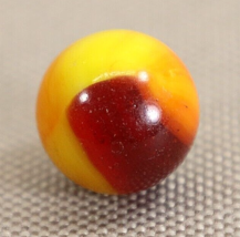 Akro Agate Tri-Color Patch Oxblood Shooting Marble 5/8in Diameter Orange... - $27.00