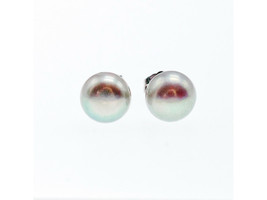 925 STERLING SILVER GRAY PEARLS EARRINGS - $23.62