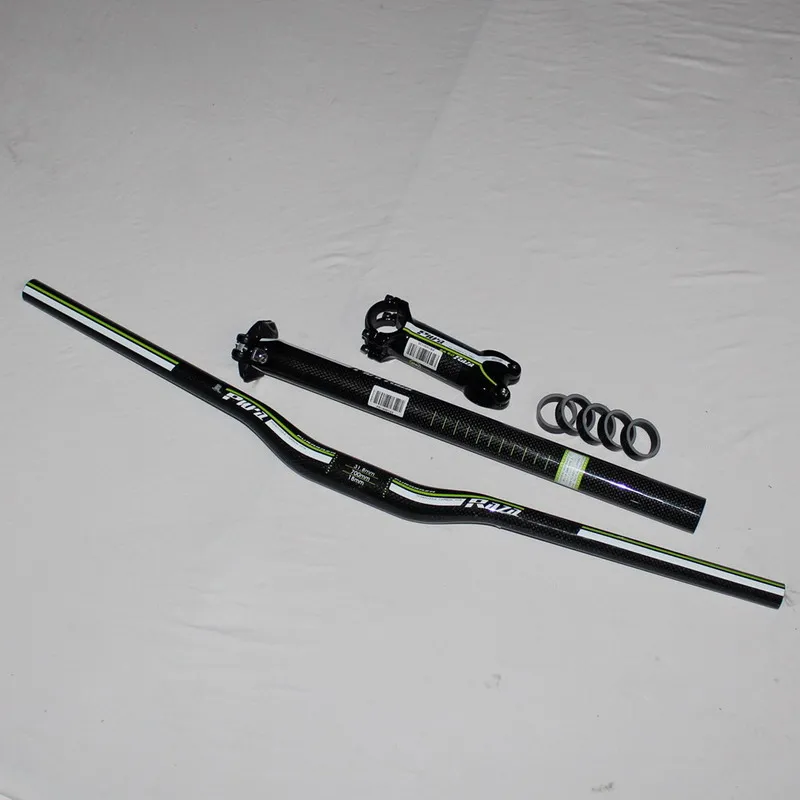 Free shipping! MTB bike bicycle  fibre handlebar+ seatpost+ Stem +top ca... - $158.19