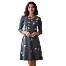 Nine West Digital Bird Print Gray Sweater Dress Size S - $29.70