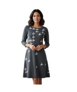 Nine West Digital Bird Print Gray Sweater Dress Size S - $546.17 MXN