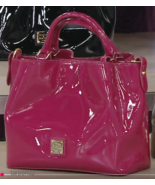 Dooney &amp; Bourke Patent Leather Small Brenna Satchel Bag Purse - Magenta ... - $383.47 CAD