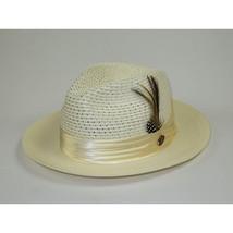 Men's Summer Spring Braid Straw style Hat by BRUNO CAPELO JULIAN JU923 Ivory image 4