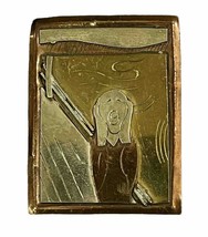 Vintage The Scream - Art Deco Copper Tin &amp; Gold Tones Metals Edvard Munch Brooch - £14.05 GBP