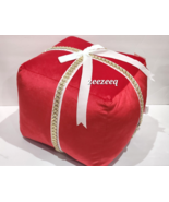 Jingles &amp; Joy Christmas Red Present Rhinestone Pillow Embellished Ribbon... - £39.68 GBP