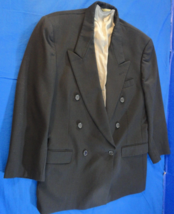 6 BUTTON DESIGNER CONFEZIONI RISERVA BLACK 100% WOOL SUIT JACKET 40R - $30.59