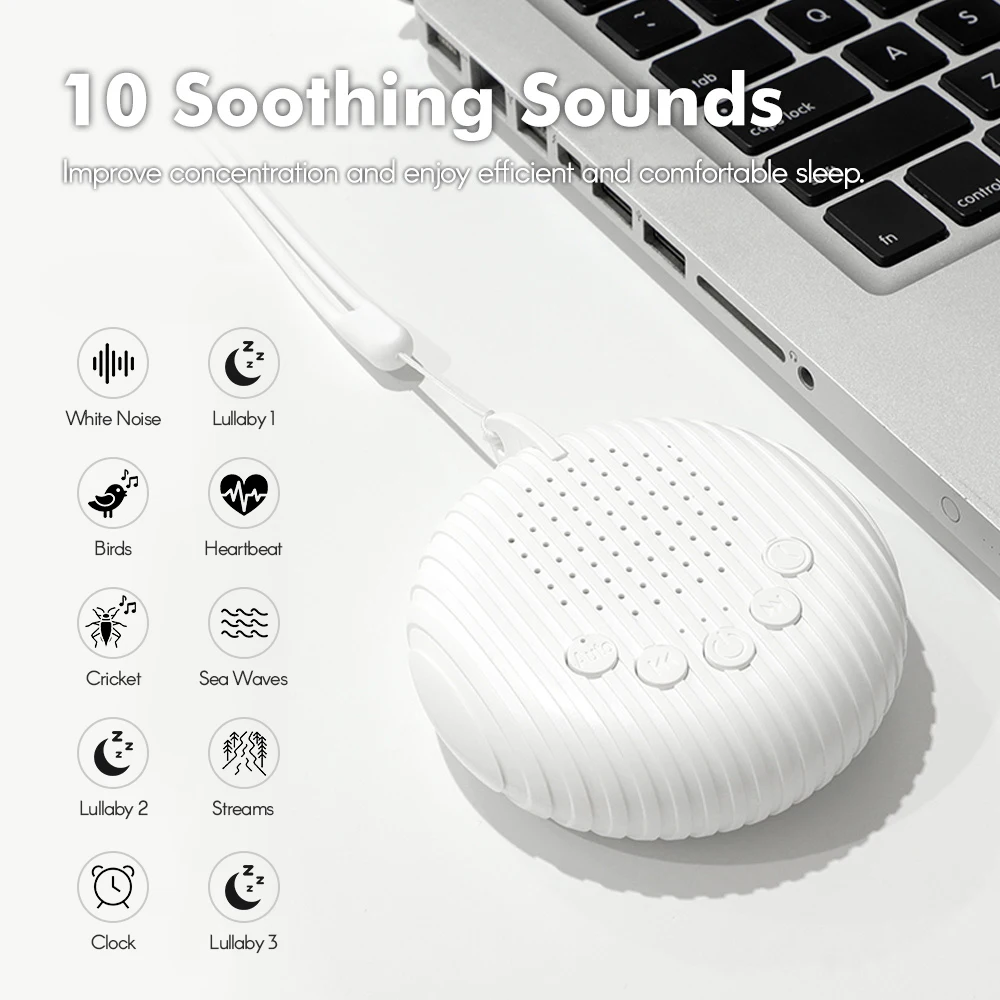 Game Fun Play Toys White Noise Ahine 10/12 Sounds USB Rechargeable Portable Slee - £32.87 GBP