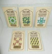 5 Vintage Lot 1979 Patchwork Quilt Template Sets The Quiltery Made In En... - £43.96 GBP