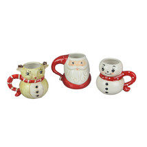 Johanna Parker Designs Ceramic Christmas Mugs Vintage Reindeer Santa Snowman Set - £38.75 GBP