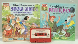 Vintage 1977 Peter Pan &amp; Snow White See Hear Read Books &amp; Tape - Excellent! - £13.31 GBP