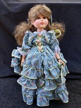 Robin Woods TENNISON 14&quot; Vinyl Doll Floral Dress Curly Hair Musical Stand #1 - £15.59 GBP