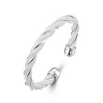 Mesh Twist Bangle in 18K White Gold Plated - $27.99