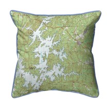Betsy Drake Lake Martin, AL Nautical Map Large Corded Indoor Outdoor Pillow - £43.51 GBP