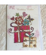 Happy Birthday Card Gifts Flowers Hearts Butterflies - £3.20 GBP