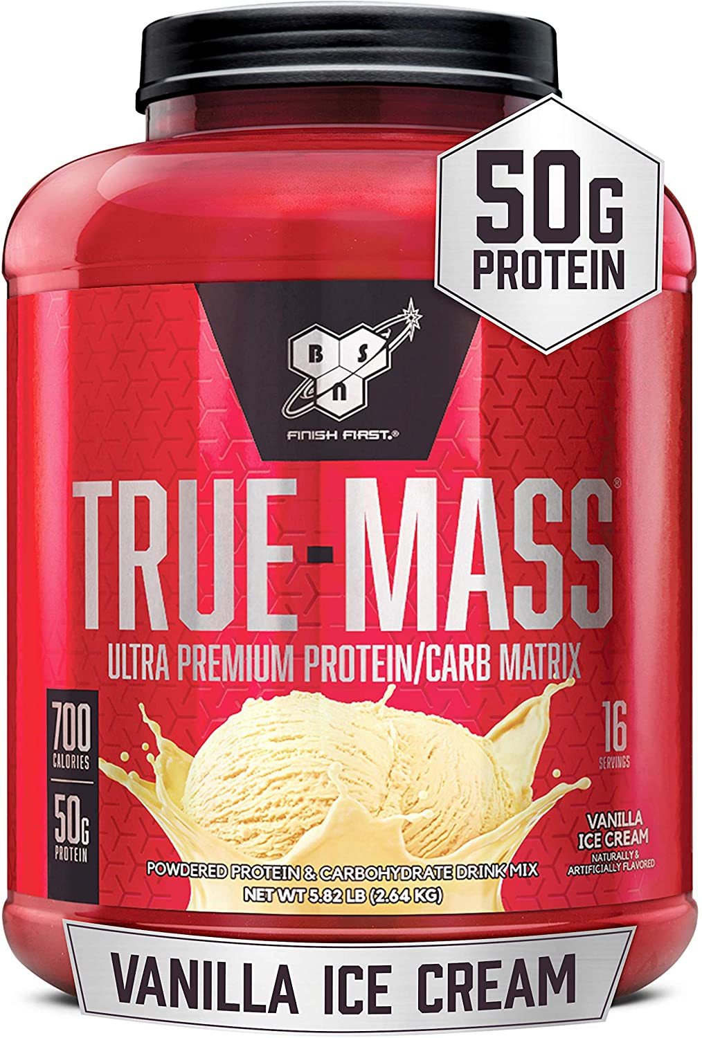 BSM TRUE-MASS Ultra Premium Protein/Carb Matrix (Vanilla Ice-Cream) 5.82 lbs NEW - $54.99