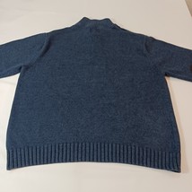 Chaps Men’s Cotton Blue 1/4 Button Pullover Sweater VGUC Elbow Patches Size XL image 13